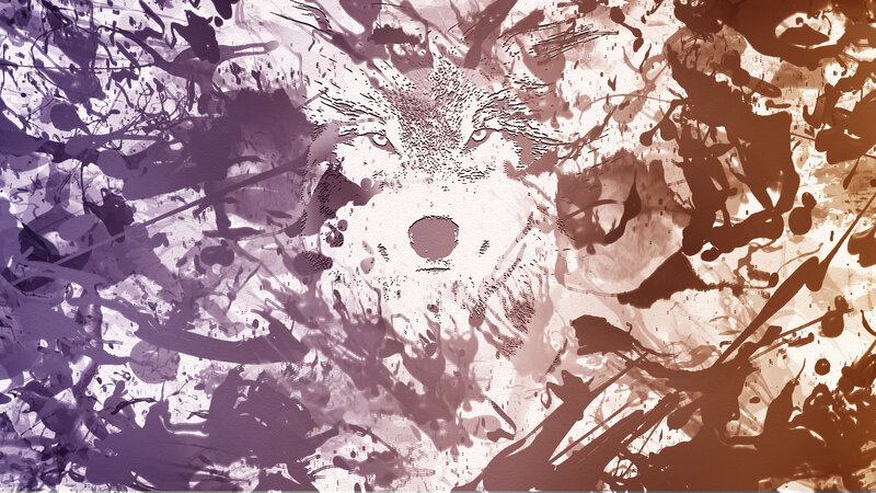 Wolf Face in Splatter Art