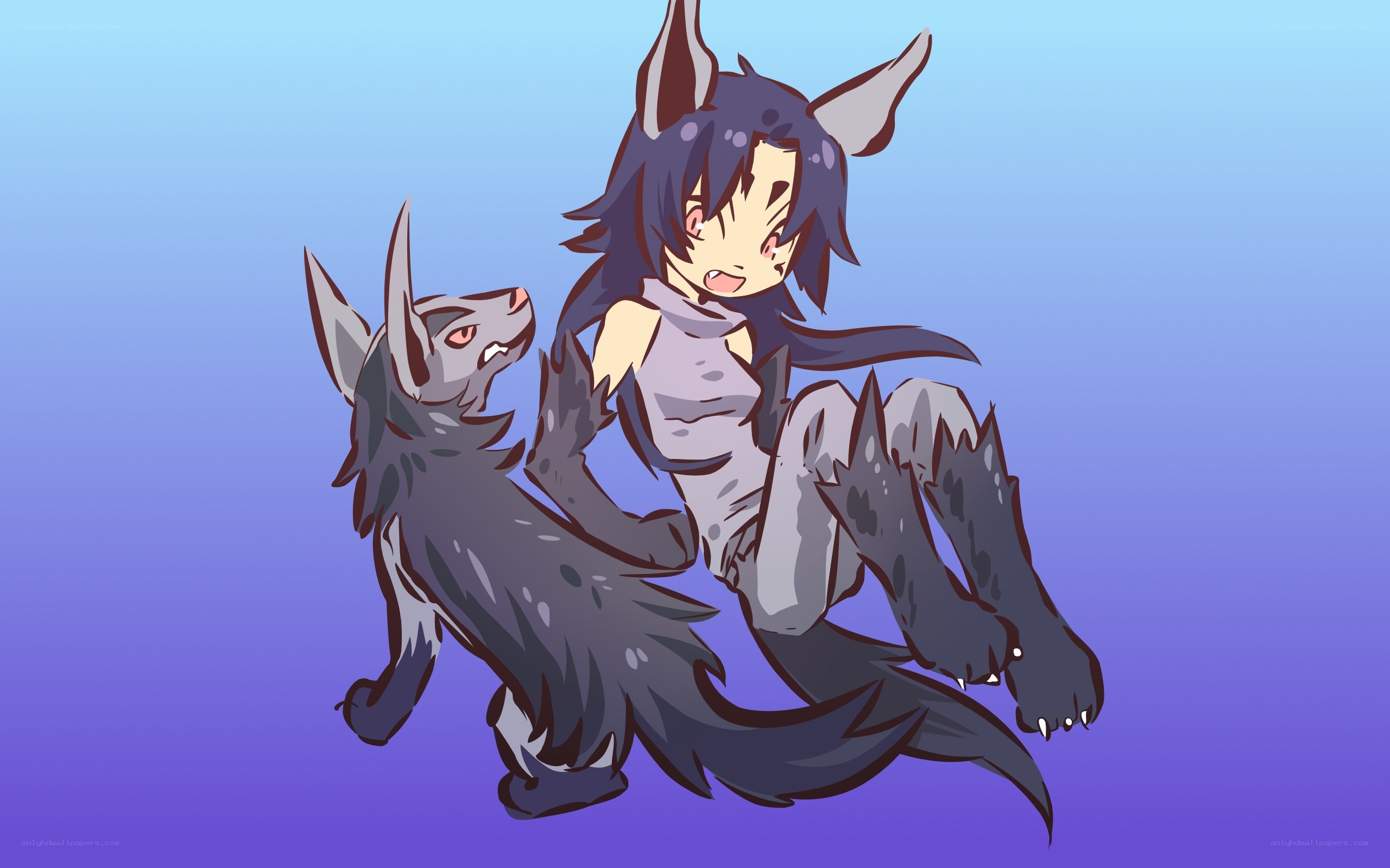 wolf girl and wolf companion