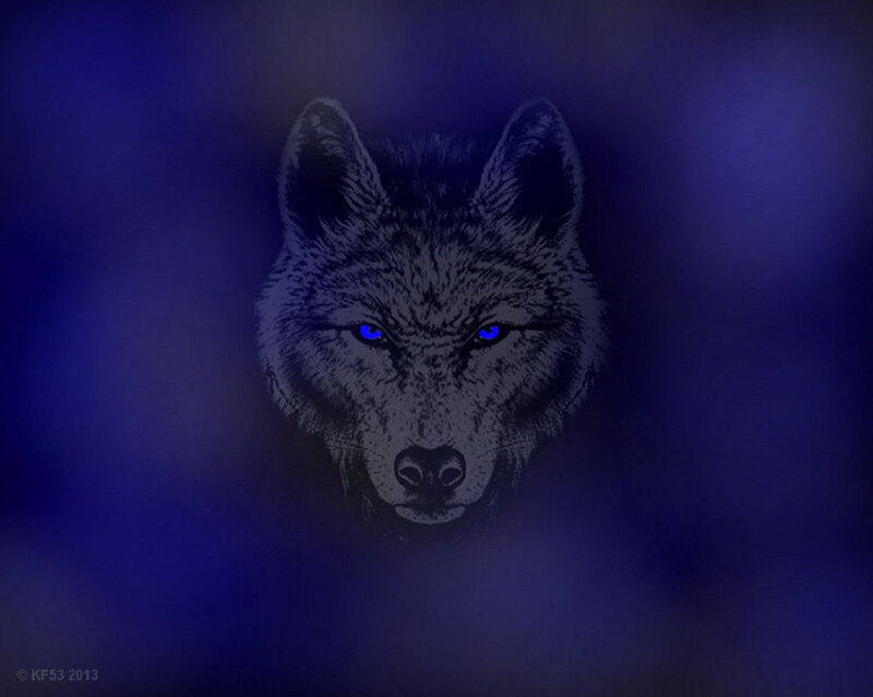 Wolf Head — Blue, Mysterious