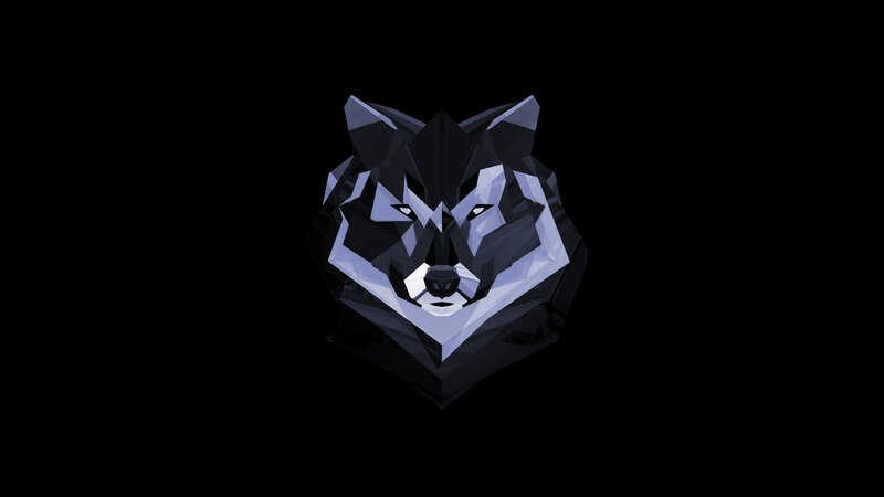 Wolf Head Illustration — Black, Dark