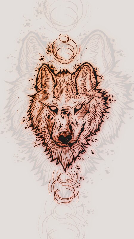 Wolf Head Illustration — Brown