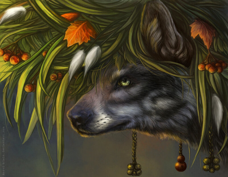 Wolf Head in Foliage