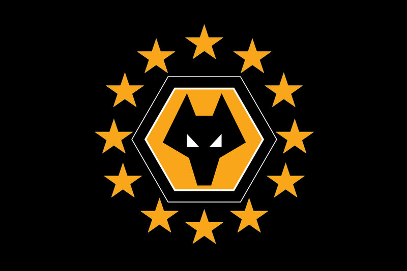 Wolf Head Logo — Black, Bold, Vector Art, Stars