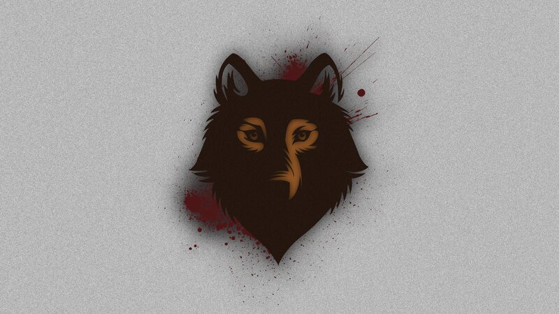 Wolf Head Silhouette — Black, Dark, Digital Art