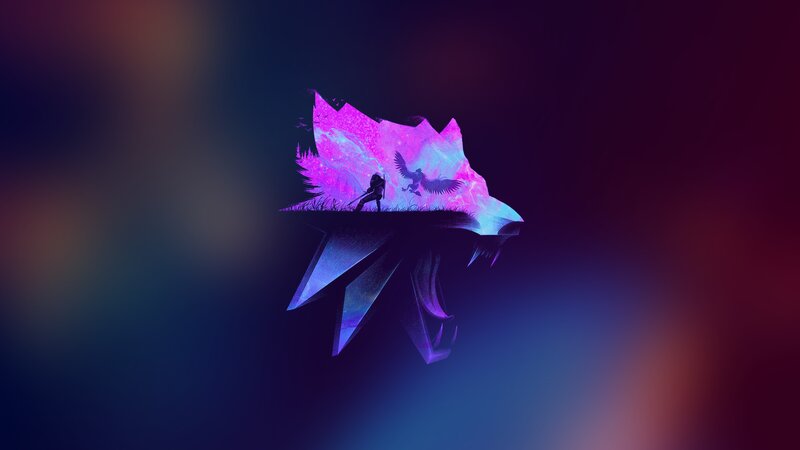 Wolf Head Silhouette — Purple