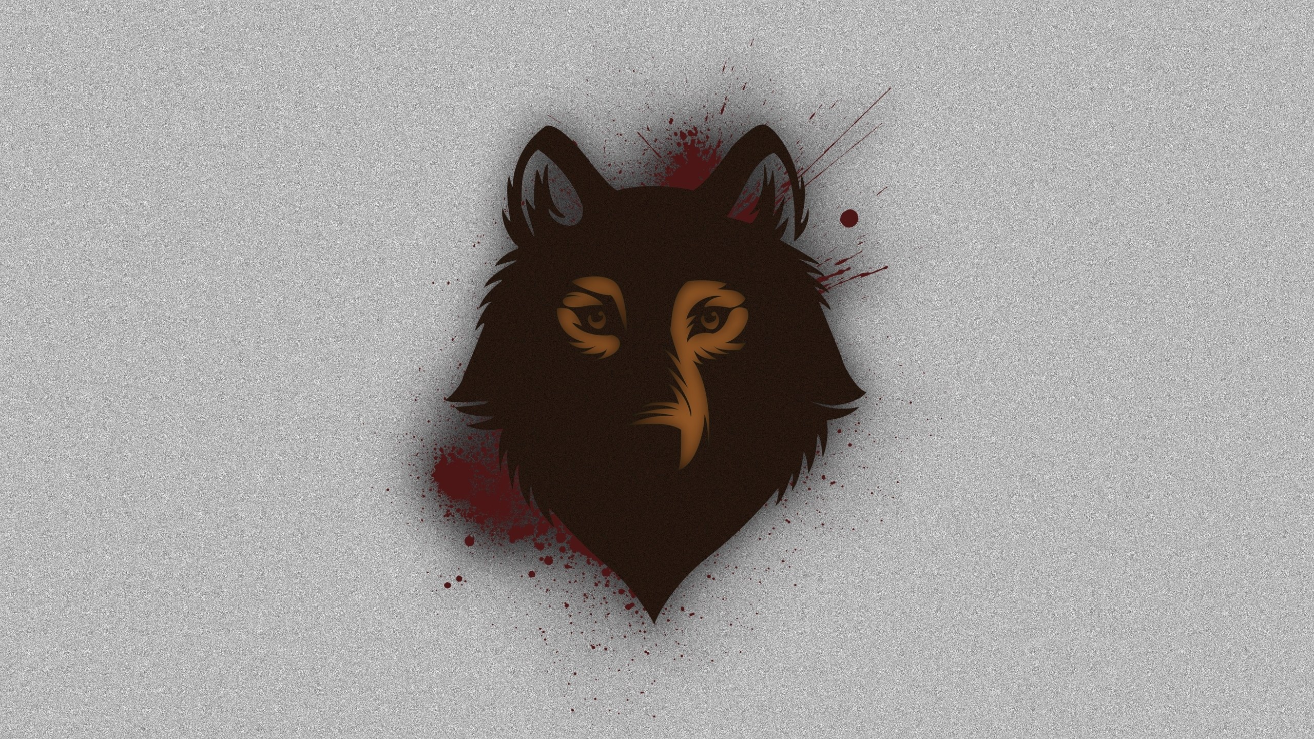 wolf head with blood splatter