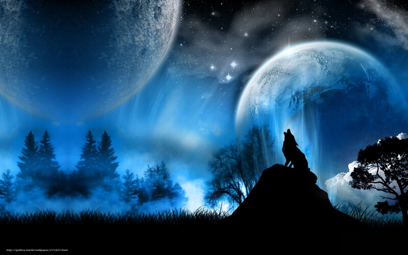 wolf howling at alien moons