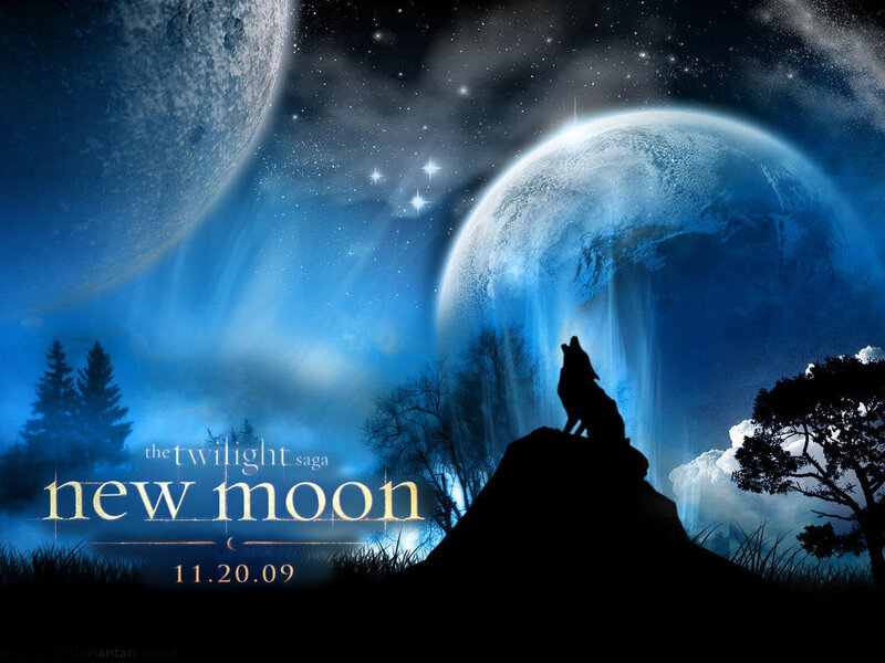 Wolf Howling at Moon — Blue, Dramatic, Night, Digital Art, Stars, Trees