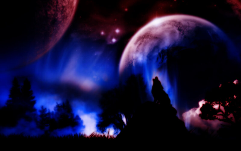 Wolf Howling at Planets
