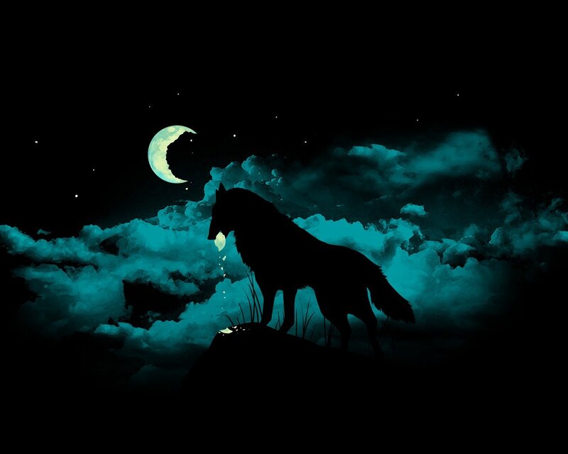 wolf howling at the moon