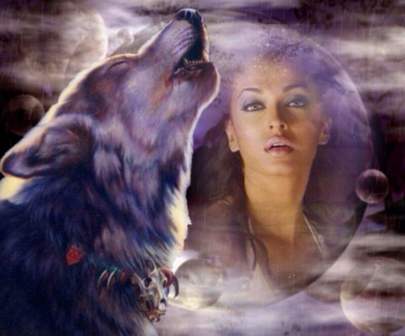 Wolf Howling at Woman
