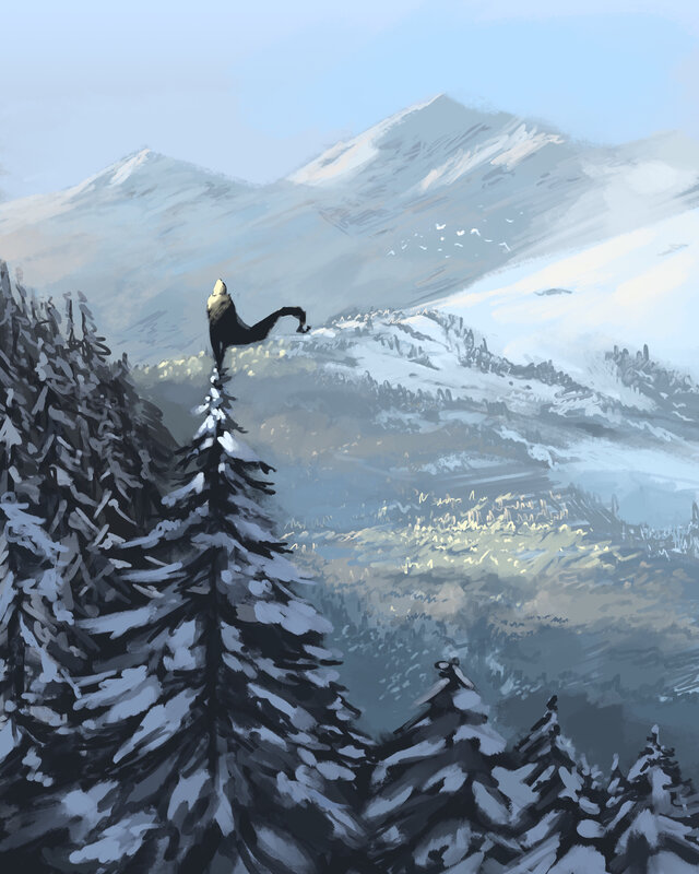 Wolf Howling on Tree
