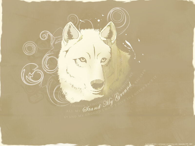 wolf illustration with text