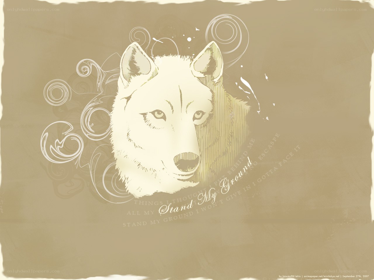 wolf illustration with text