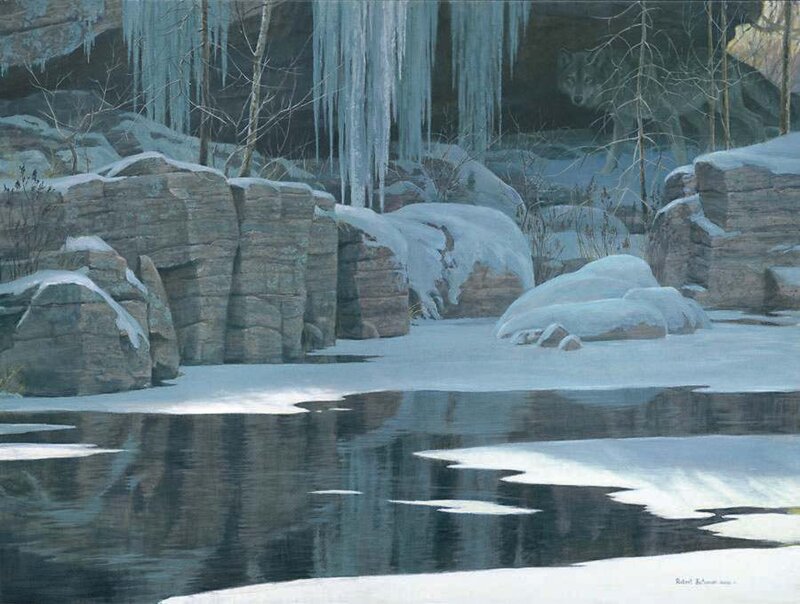Wolf in a winter landscape