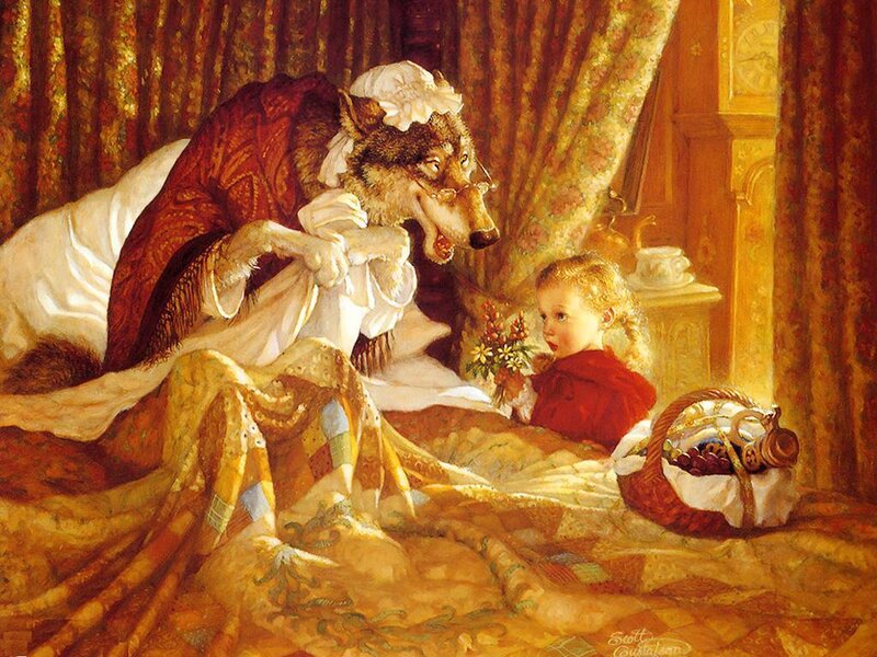 Wolf in Bed with Child