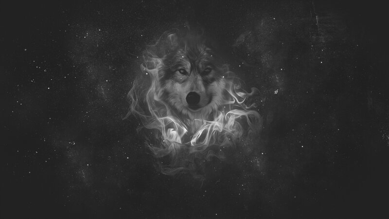 wolf in cosmic smoke