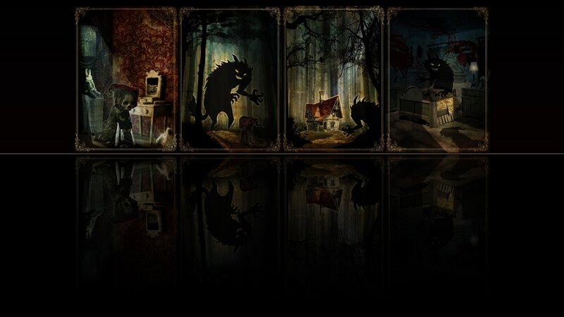 Wolf in Forest — Black, Dark, Ominous