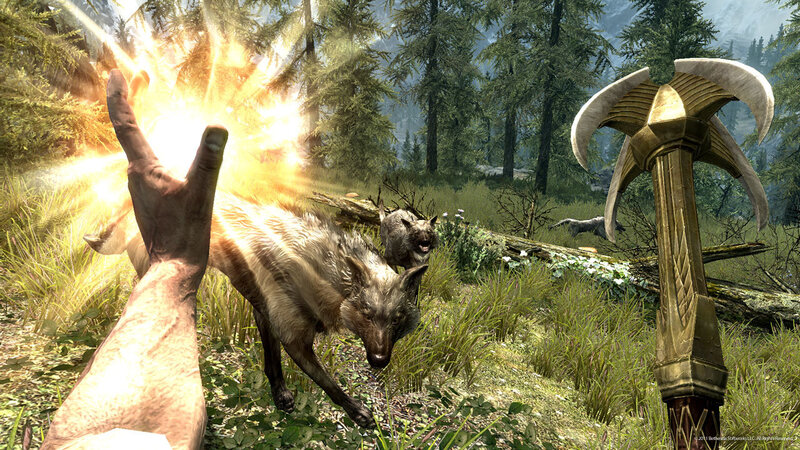 Wolf in Forest — Green, Action