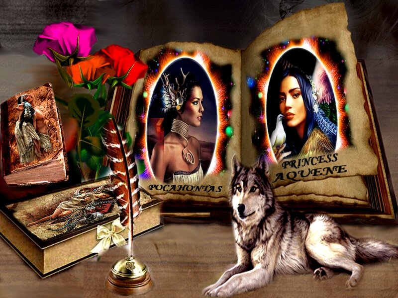 Wolf in Front of Book