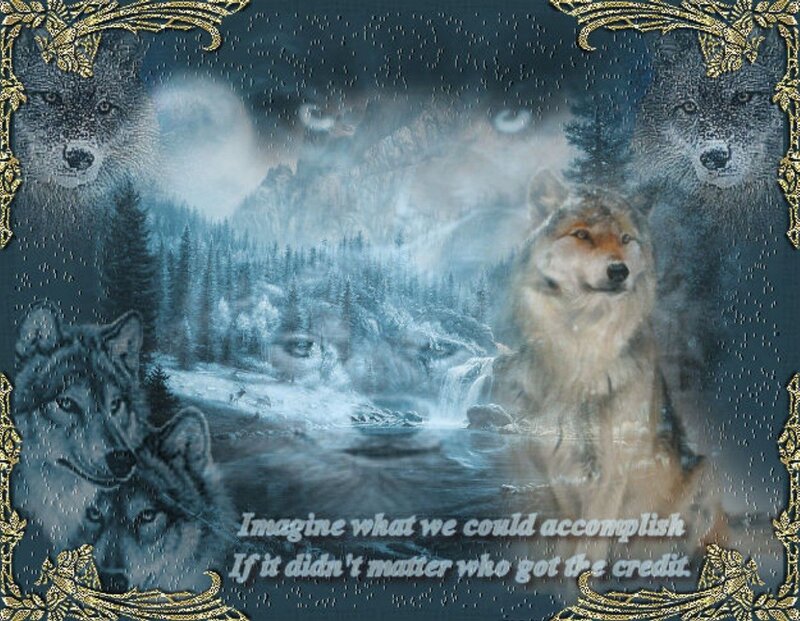 Wolf in Snowy Landscape — Blue, Mystical