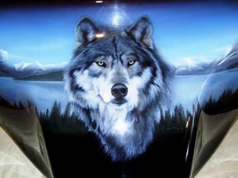 Wolf in Winter Landscape — Blue, Dramatic