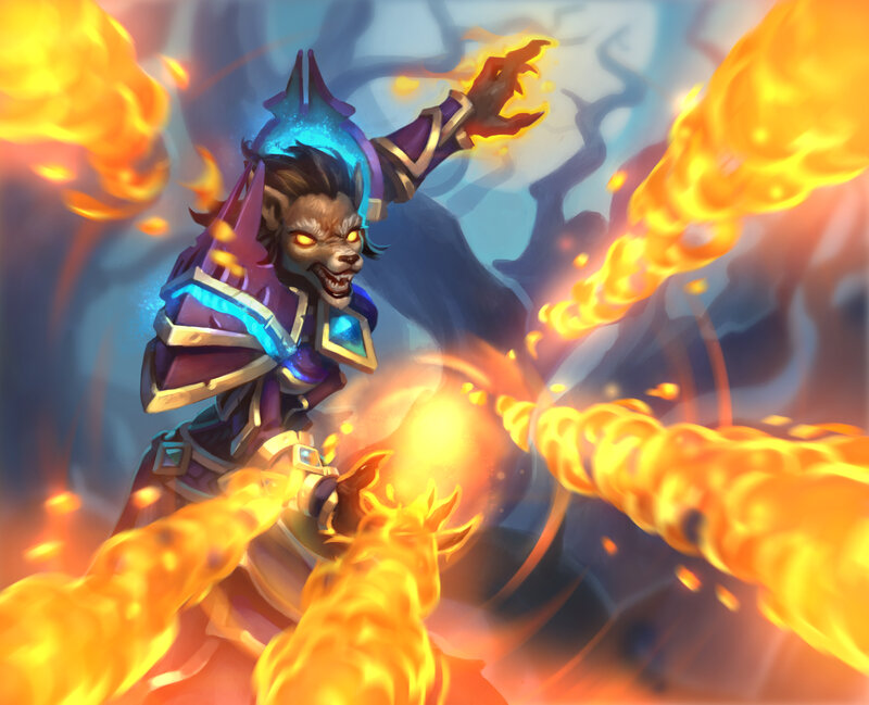 Wolf-like Creature Casting Fire
