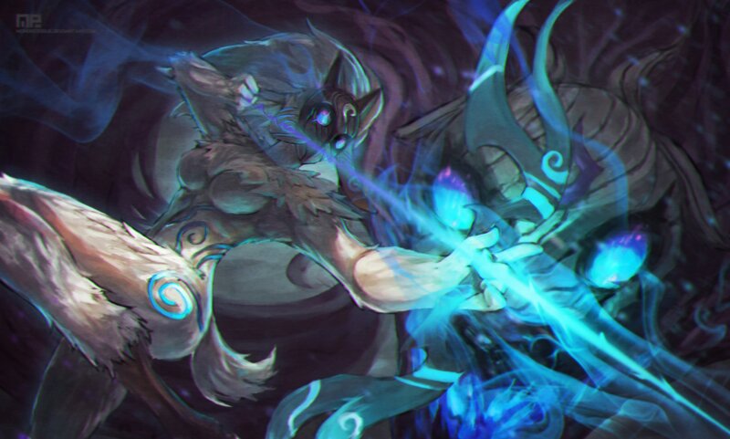 Wolf-like Creature with Staff