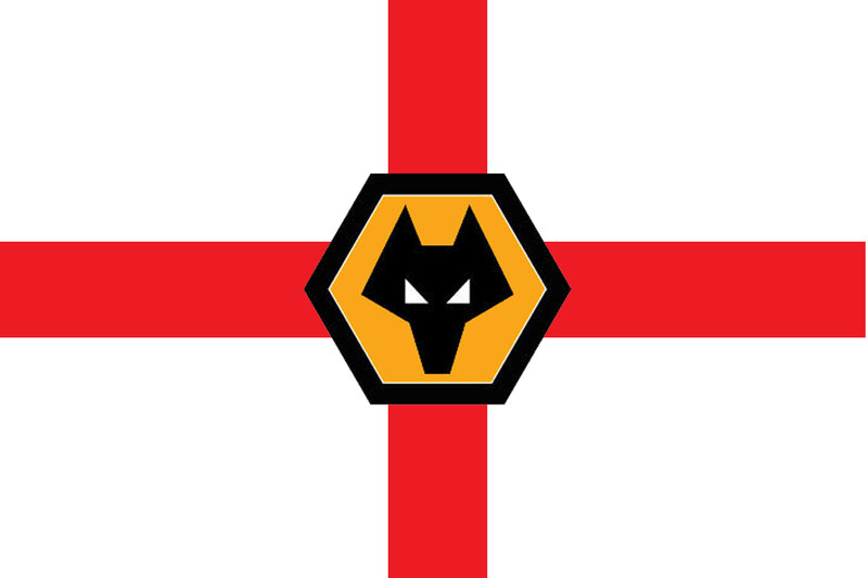 Wolf Logo on Flag — White