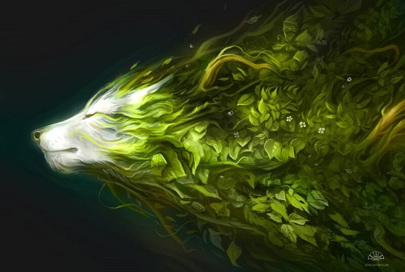 Wolf Made of Leaves