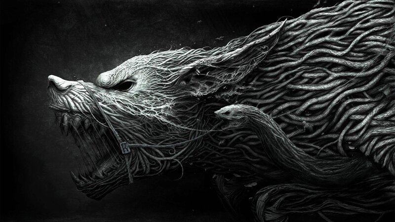 Wolf Made of Ropes — Black, Dark