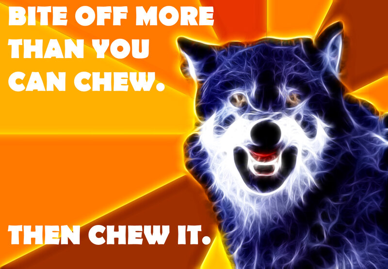 wolf meme with quote