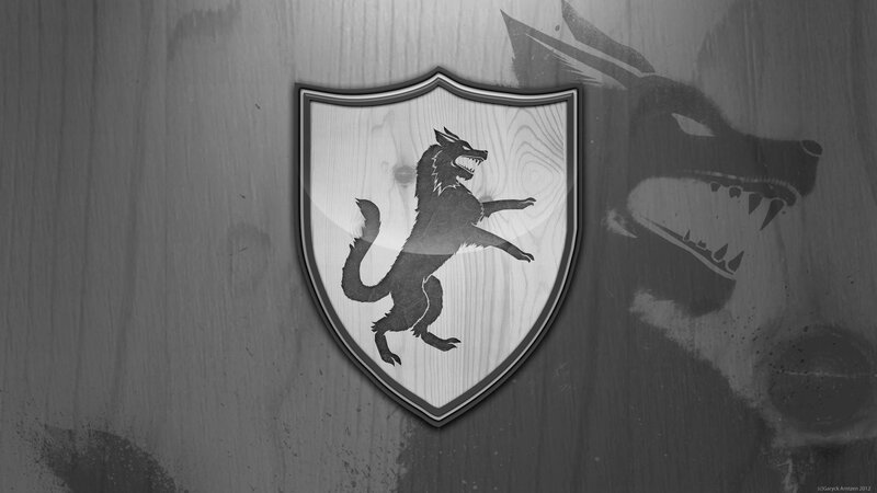 Wolf on Shield