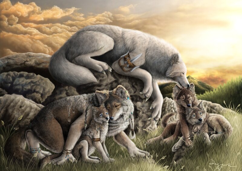 Wolf Pack on a Hill
