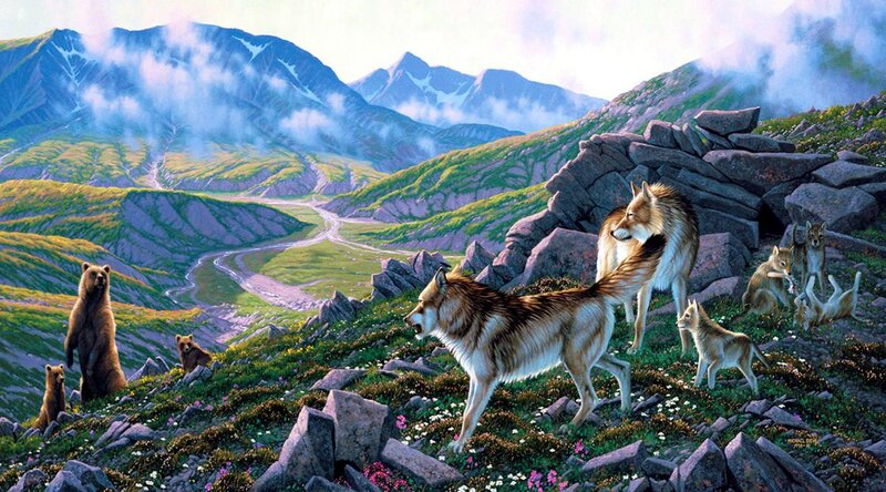Wolf Pack on Hillside
