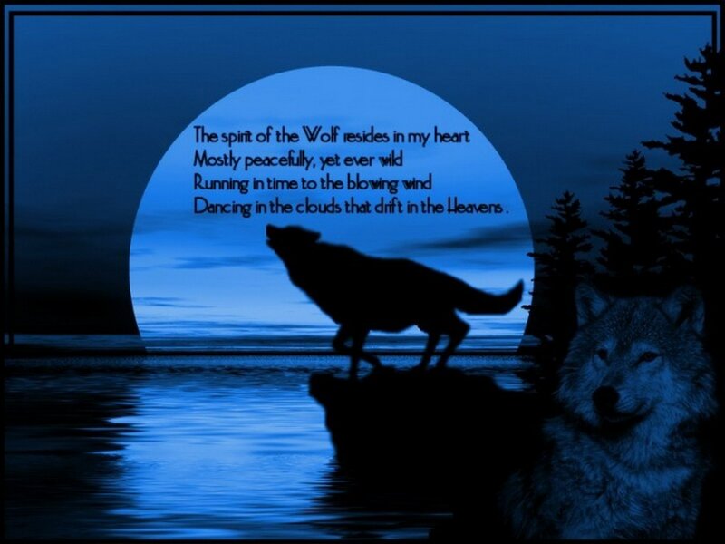 Wolf Silhouette — Blue