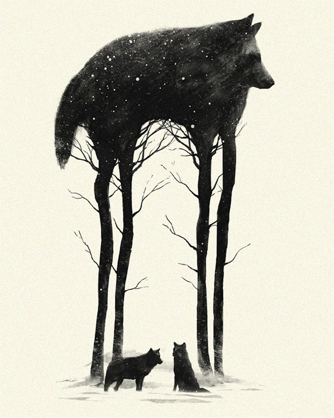 wolf tree art