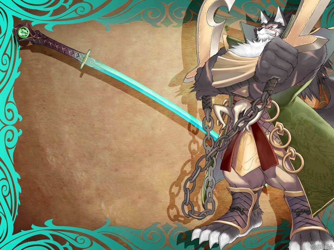 wolf warrior with glowing sword
