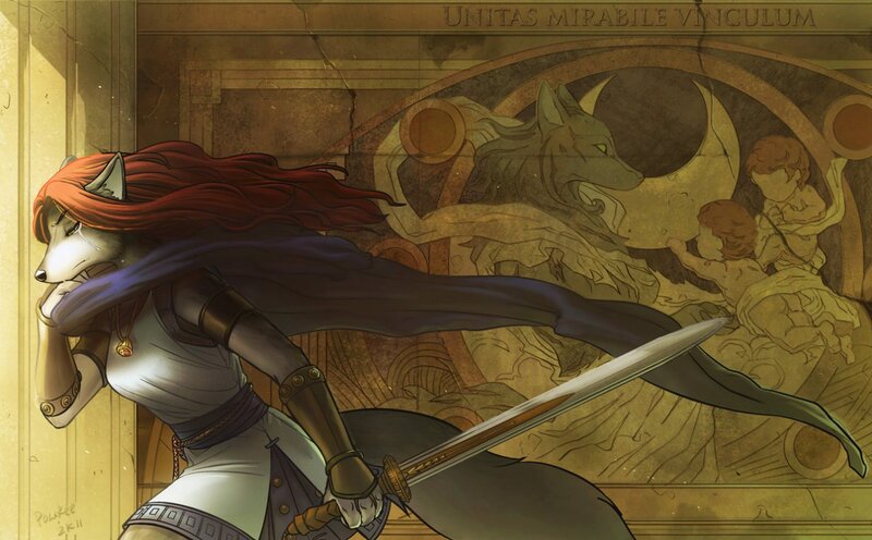 wolf warrior with sword