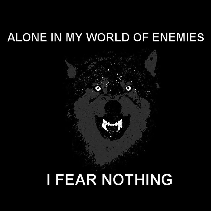 wolf with fearless message