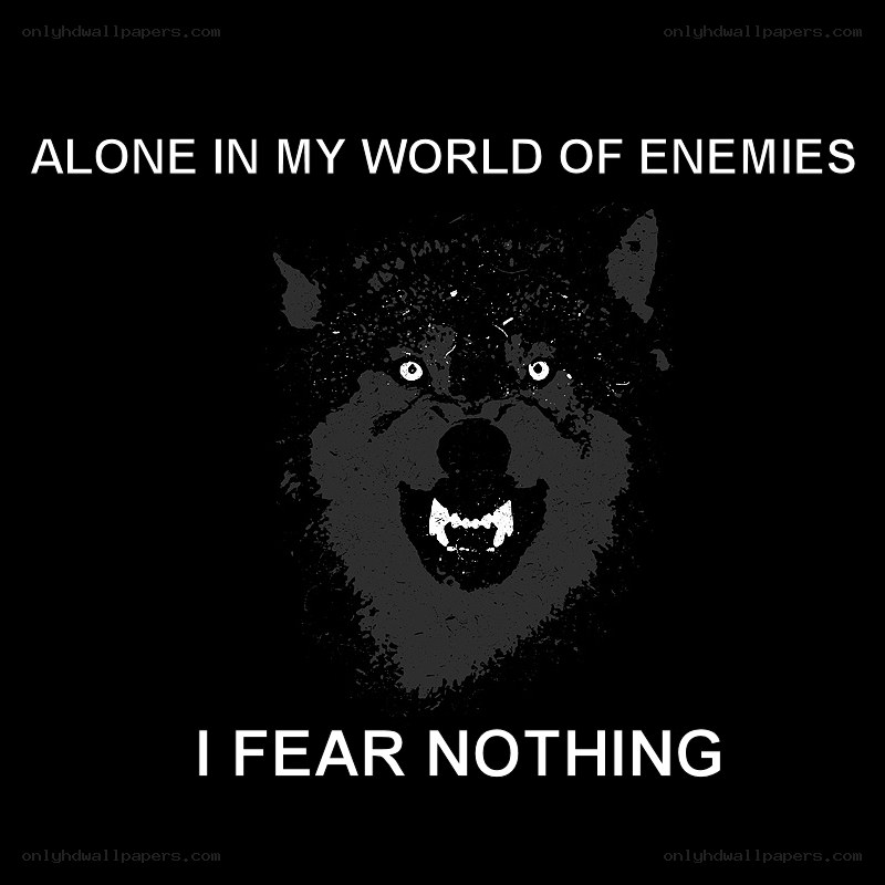 wolf with fearless message