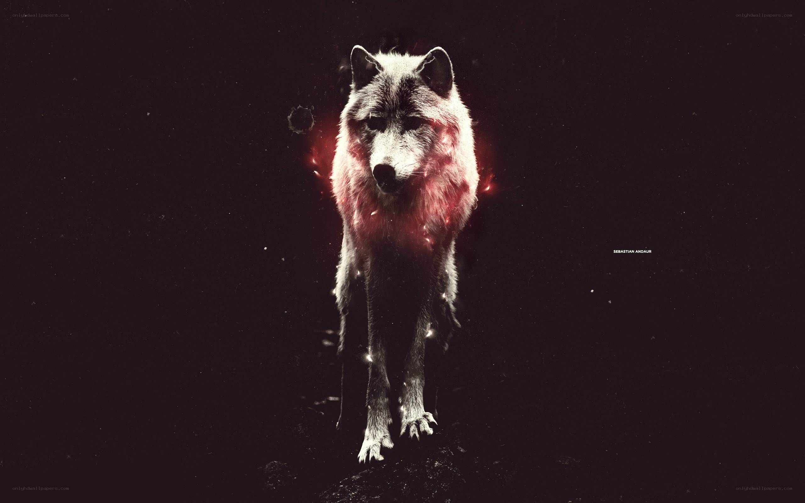 wolf with glowing red aura
