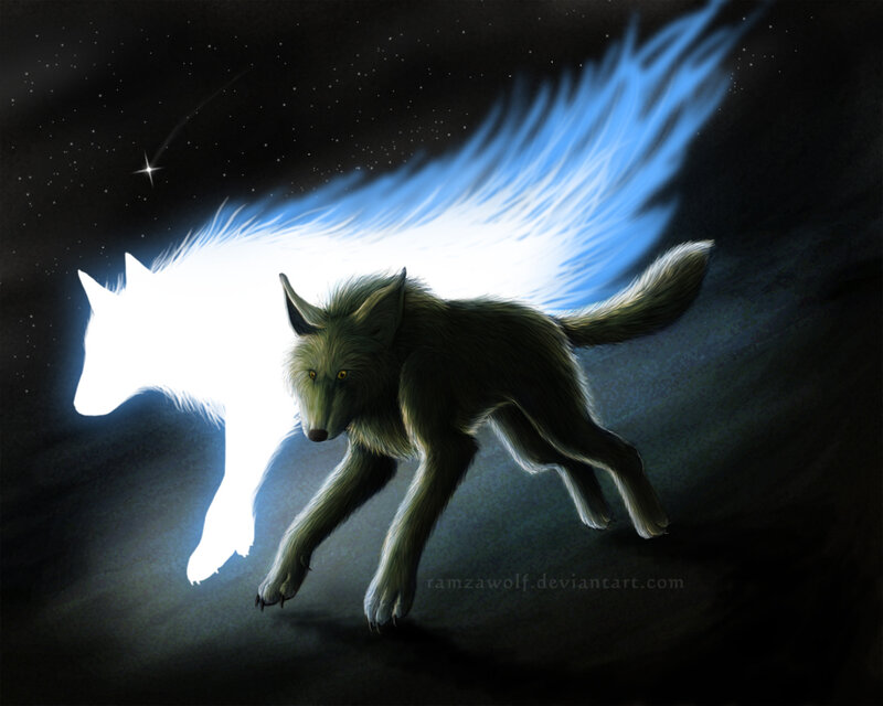 Wolf with Glowing Tail