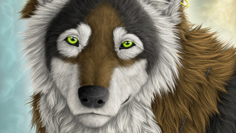 Wolf with Green Eyes