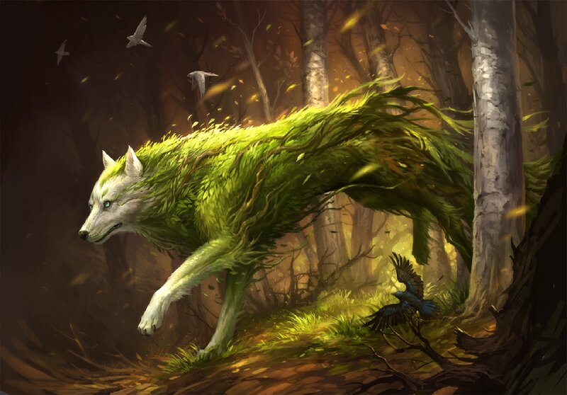 Wolf with Green Fur