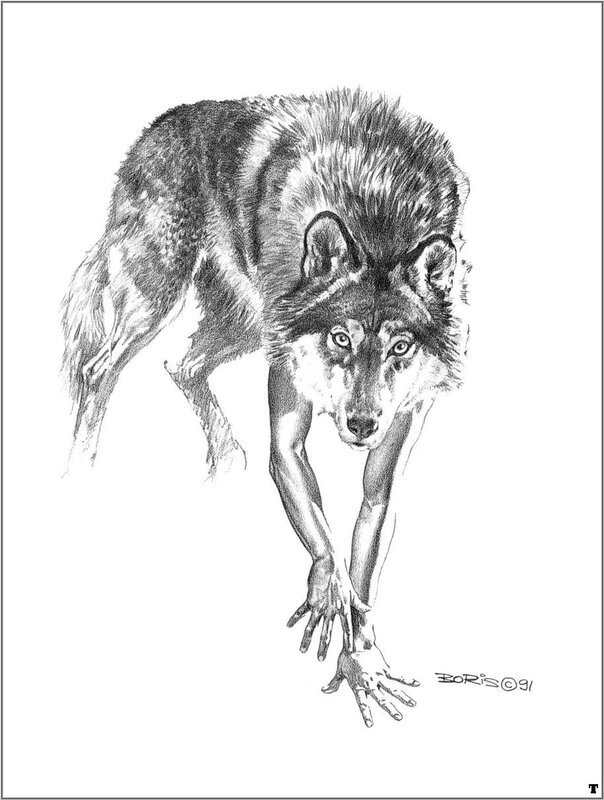 wolf with human hands