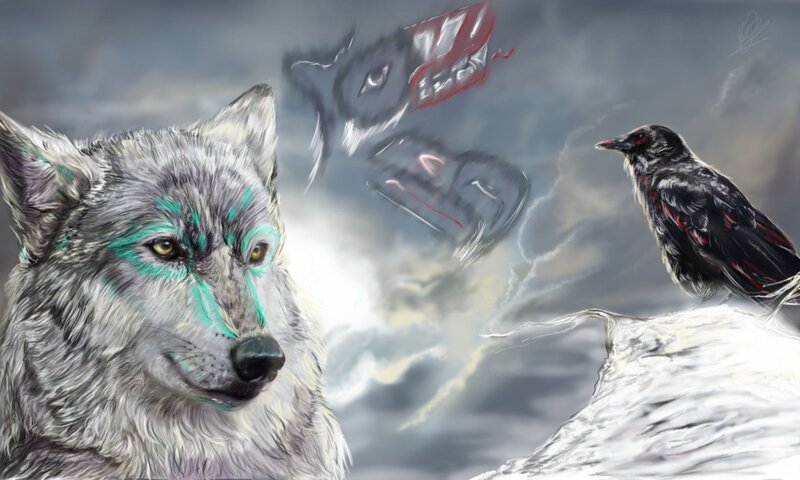 Wolf with Painted Face