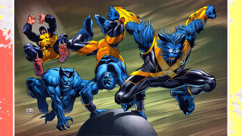 Wolverine and Beast in action