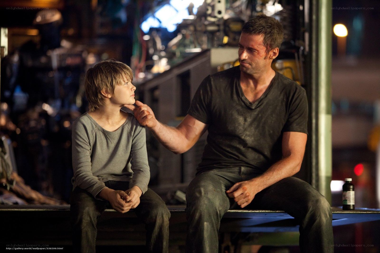 Wolverine and boy in workshop