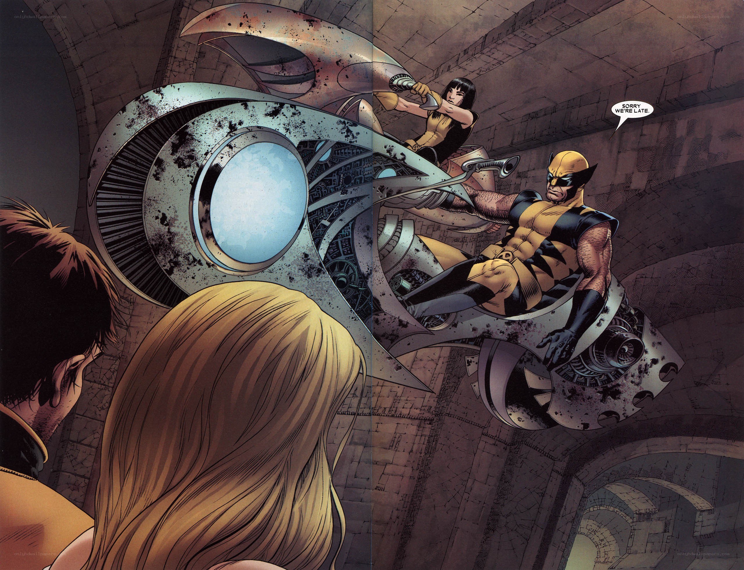 Wolverine and Psylocke arrive late
